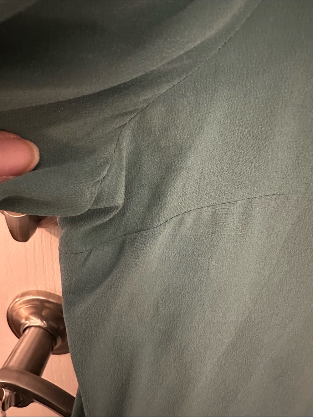 Sezane Chemise Chlo Silk Shirt Sage Green Size 8 - Picture 10 of 10